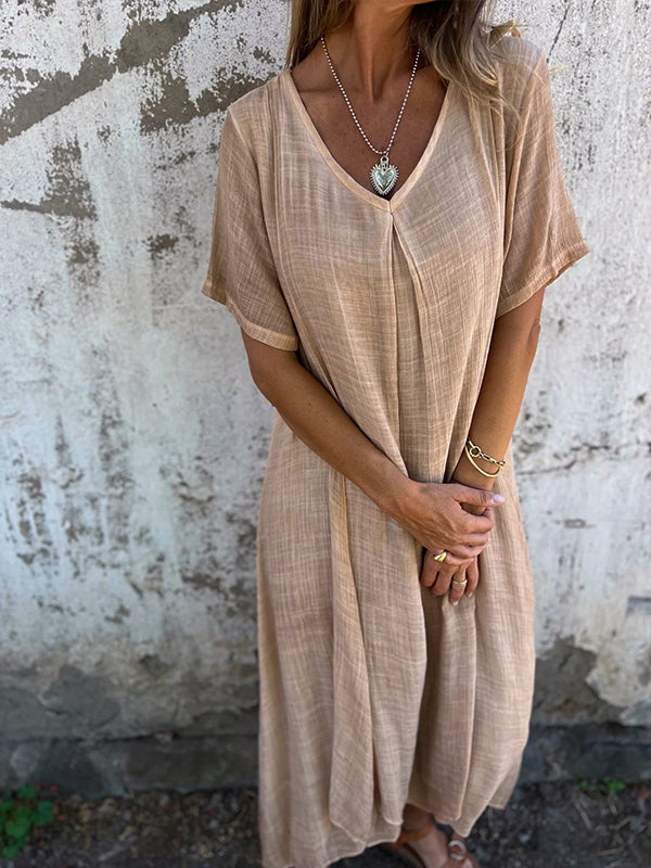 Olga Statement Cotton and Linen Dress Occasion Edit