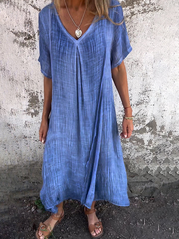 Olga Statement Cotton and Linen Dress Occasion Edit