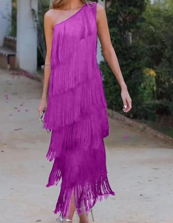 Galatea Chic One Shoulder Dress Elevated Occasion Wear