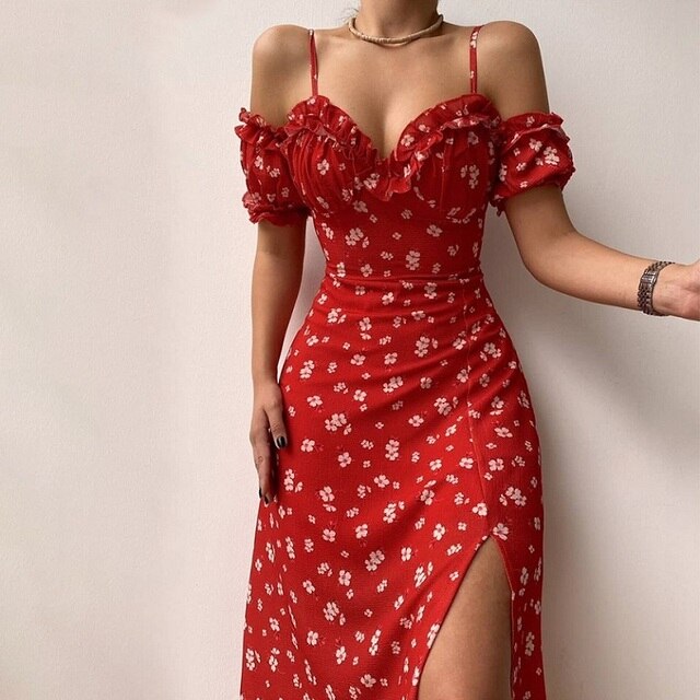 Bruna Aesthetic V Neck Cocktail Dress Designer Edit