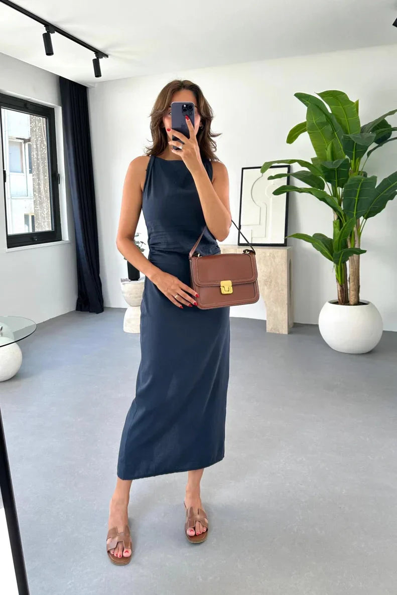Bianca Chic Sleeveless Midi Dresses Designer Dress Edit