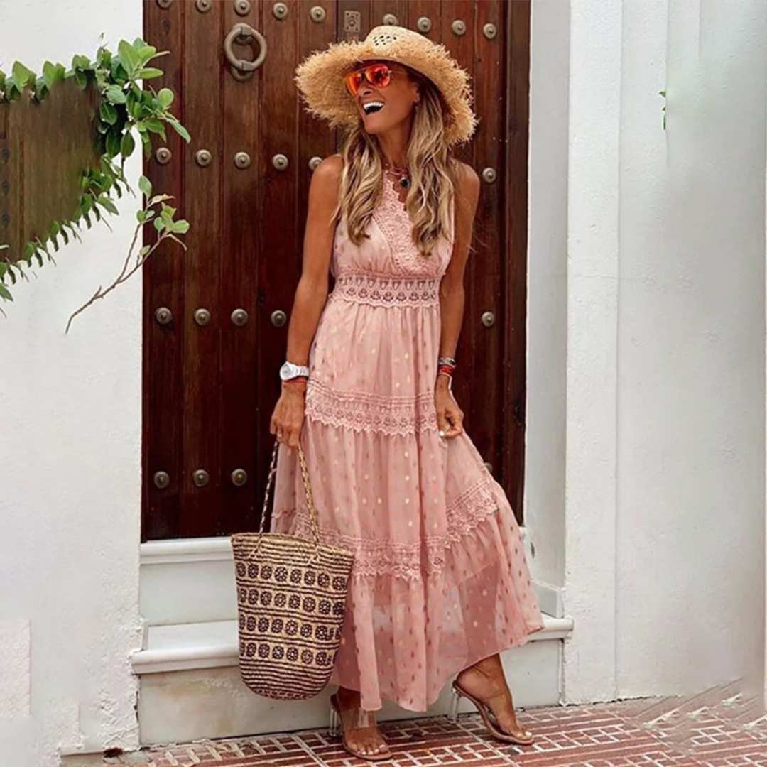 Karla Timeless Boho Dress for Summer Elevated Occasion Wear