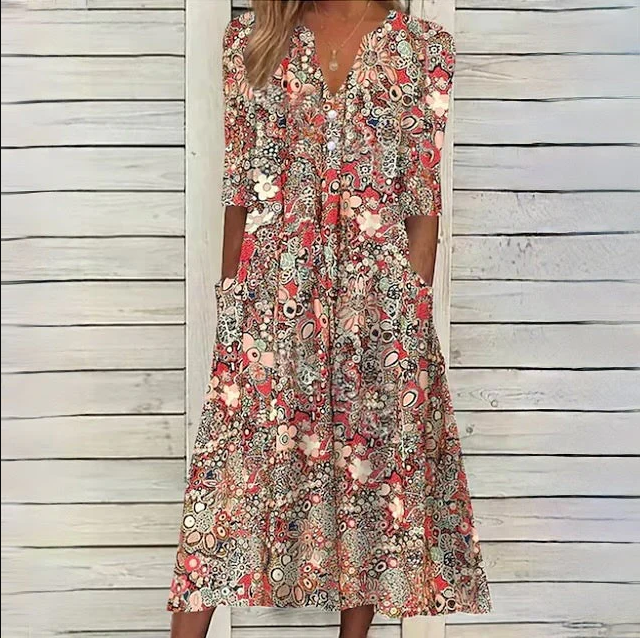 Chelsea Luxe Floral Midi Dress for Women Chic Silhouette Collection