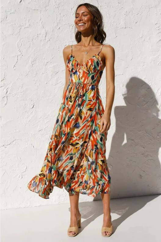 Rose Effortless Colorful Summer Dress Elevated Occasion Wear