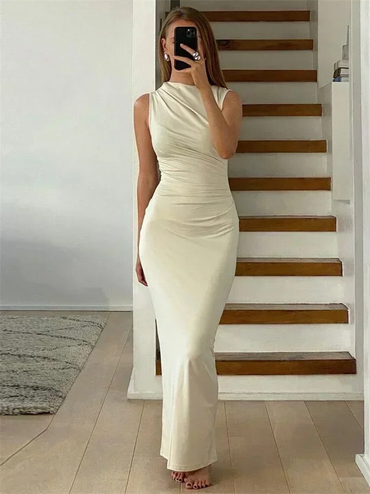 Ophelia Premium Pleated Maxi Dress Evening Wear Edit