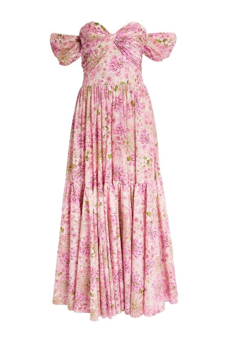 Karina Boutique Pleated Midi Dress with Print Collection