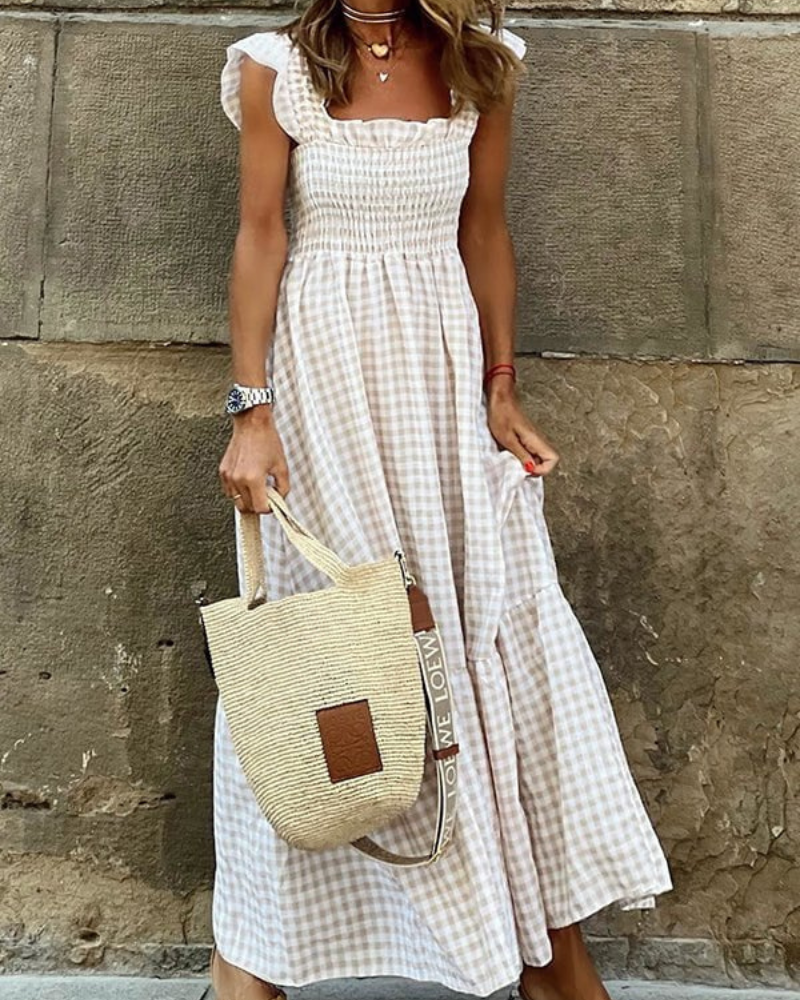 Hope Statement Sleeveless Plaid Maxi Dress Elevated Occasion Wear
