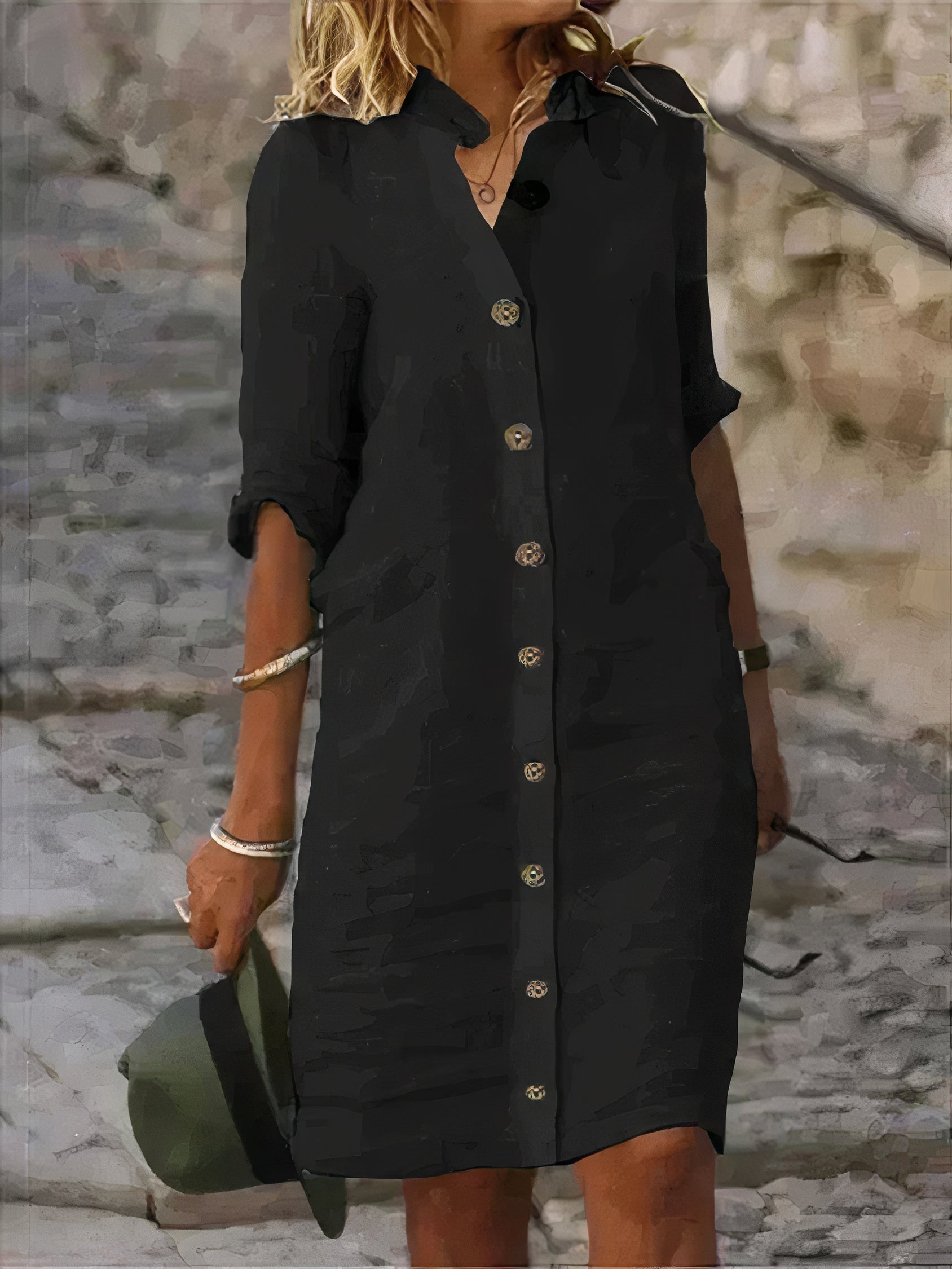 Josefina Statement Summery Linen Shirt Dress Elevated Occasion Wear
