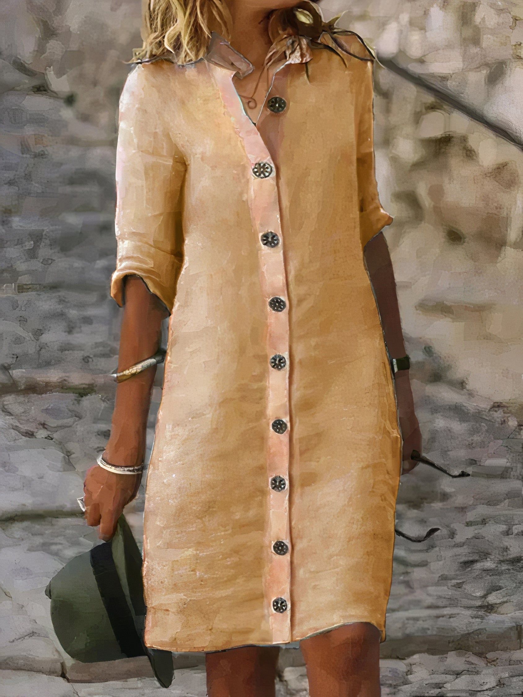 Josefina Statement Summery Linen Shirt Dress Elevated Occasion Wear