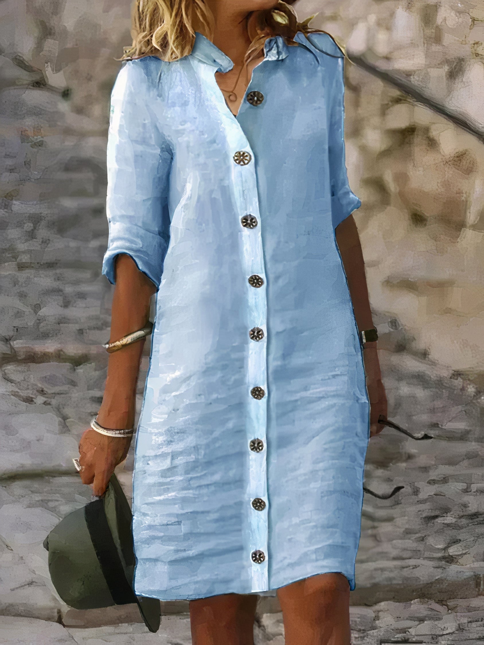 Josefina Statement Summery Linen Shirt Dress Elevated Occasion Wear