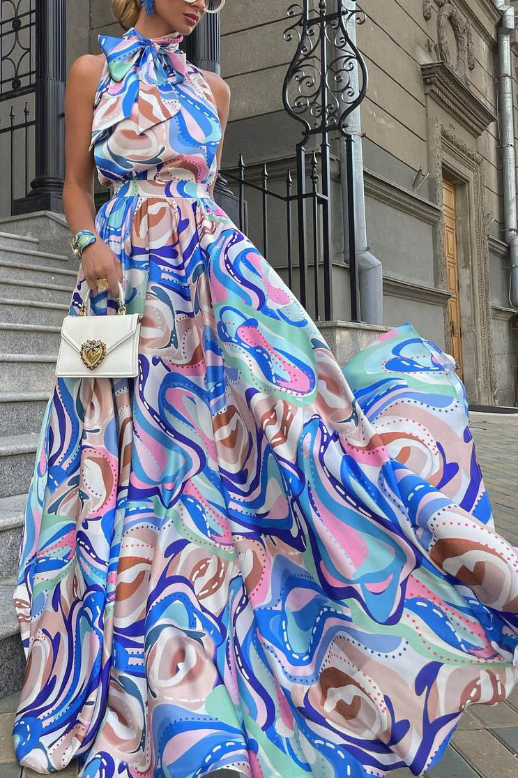 Erika Minimalist French Style Floral Chiffon Dress Evening Wear Edit