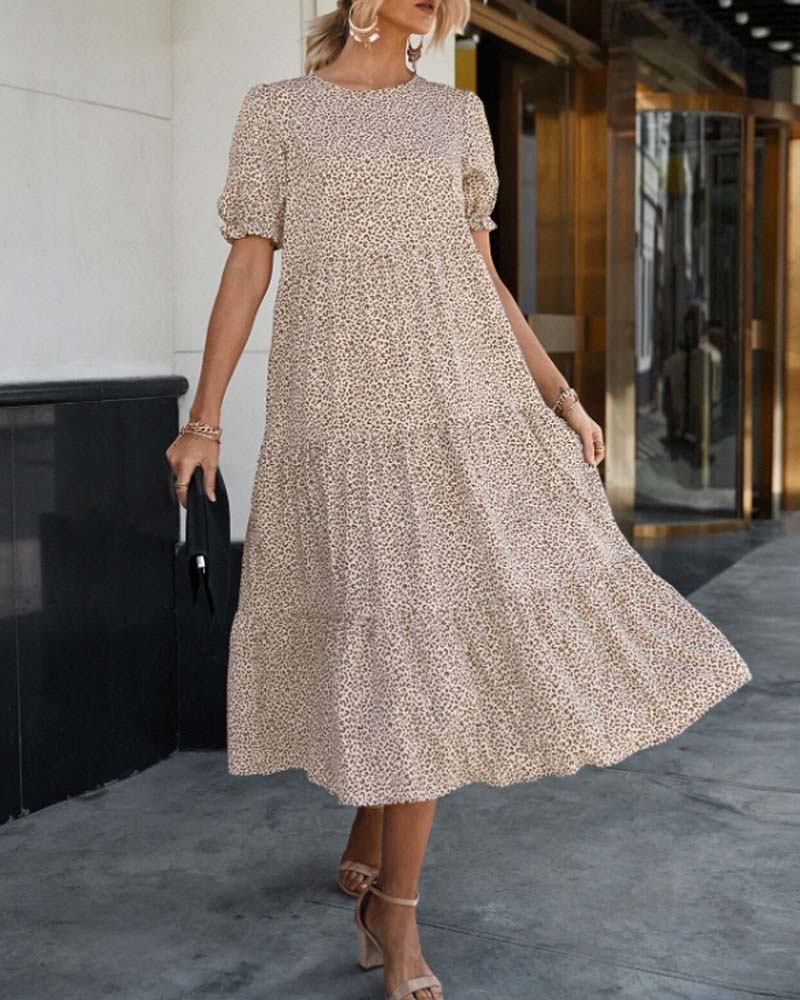Rosalía Timeless Dress with Puff Sleeves Evening Wear Edit