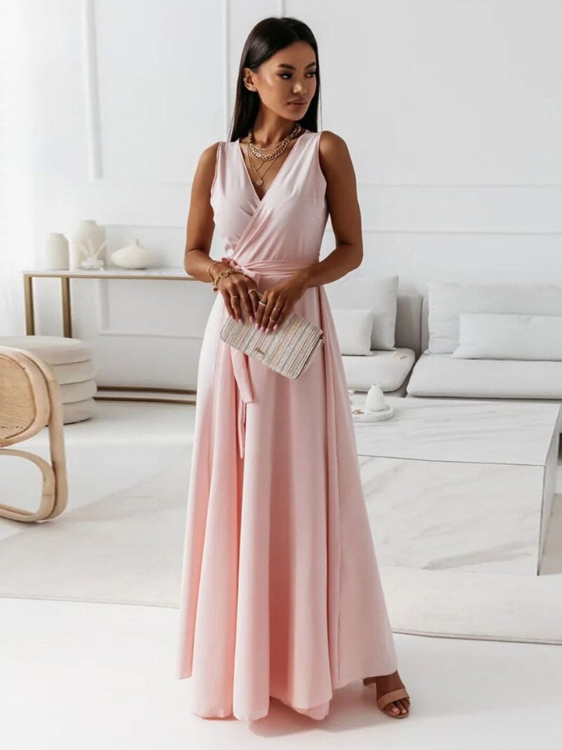 Fernanda Boutique Dress Women's V Neck Maxi Chic Silhouette Collection