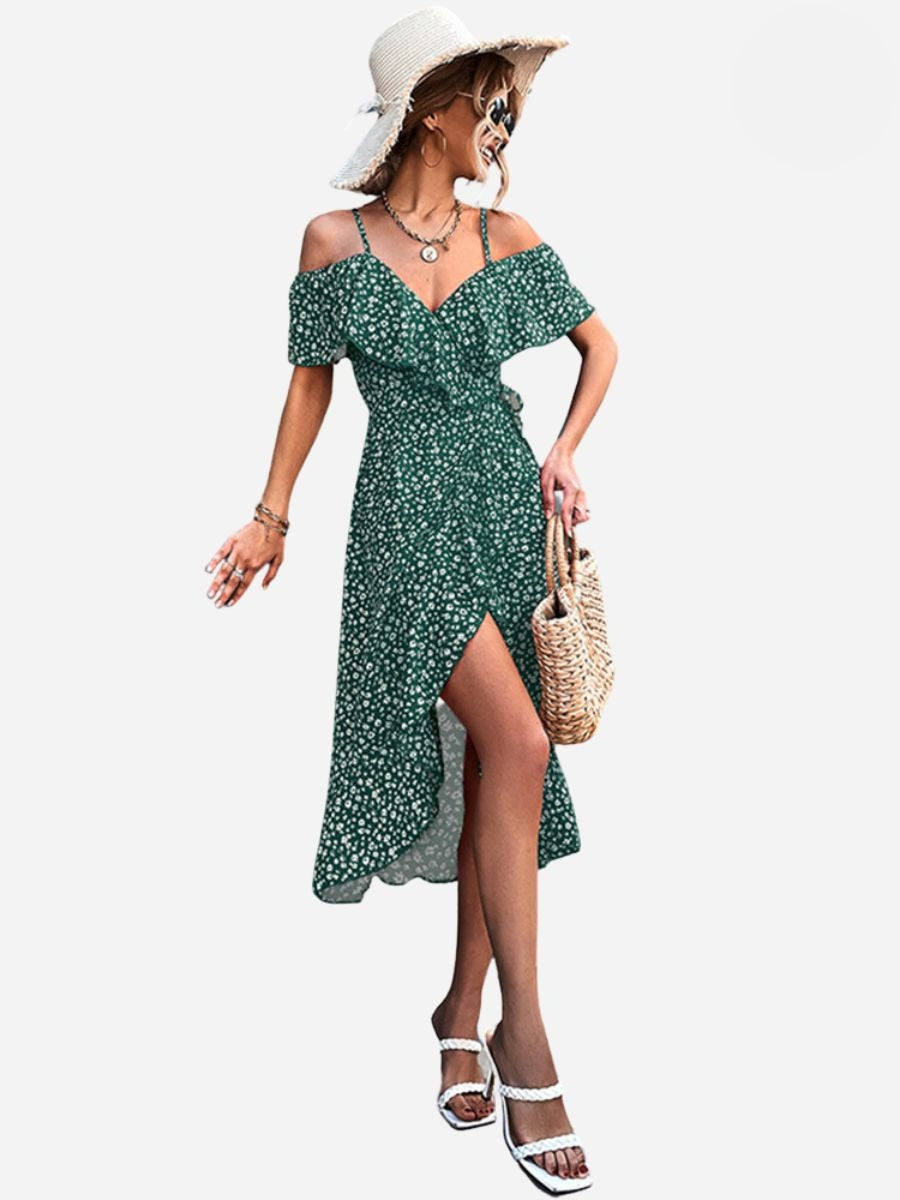 Angelines Elevated Strappy Floral Dress Evening Wear Edit