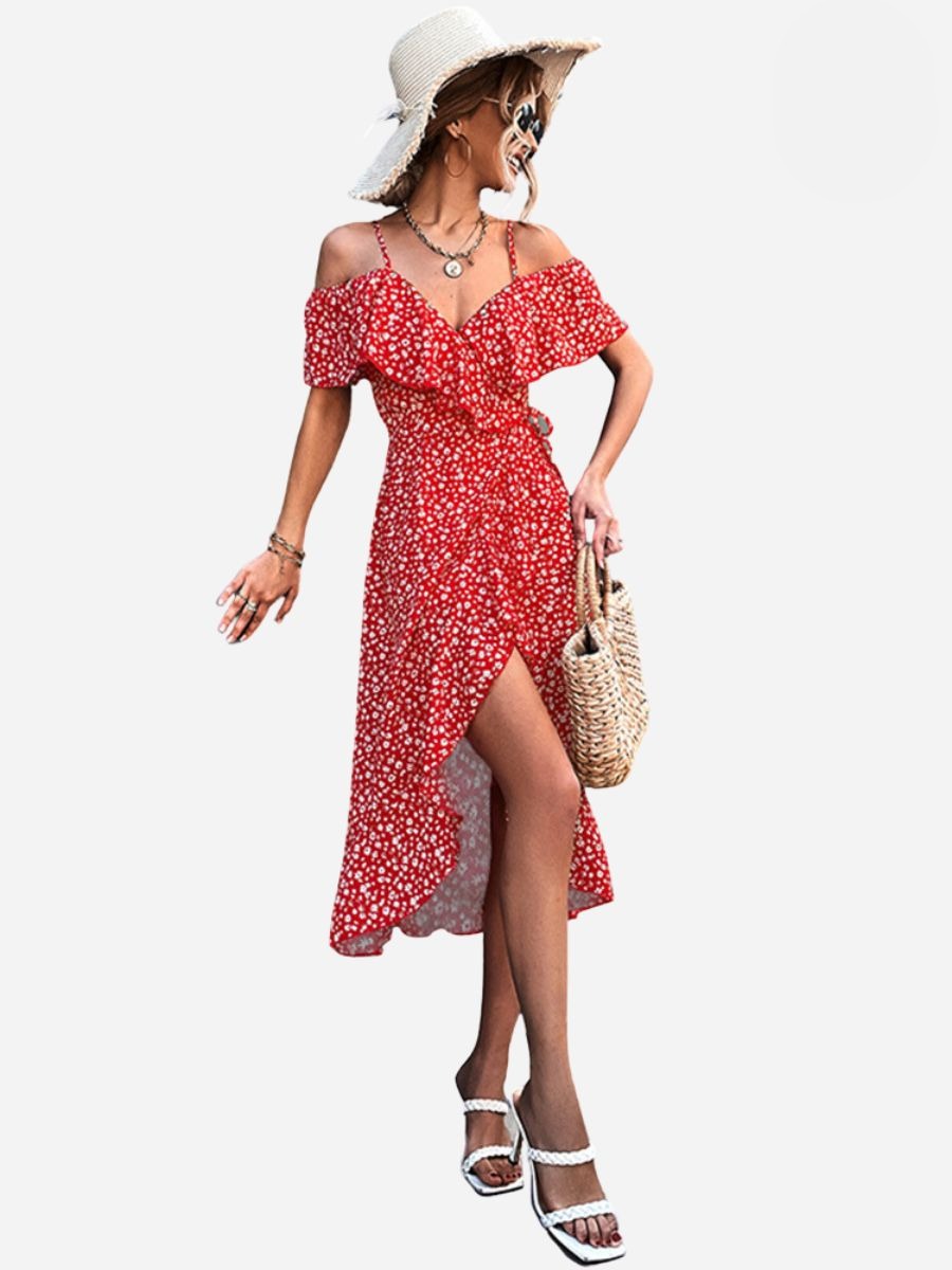 Angelines Elevated Strappy Floral Dress Evening Wear Edit