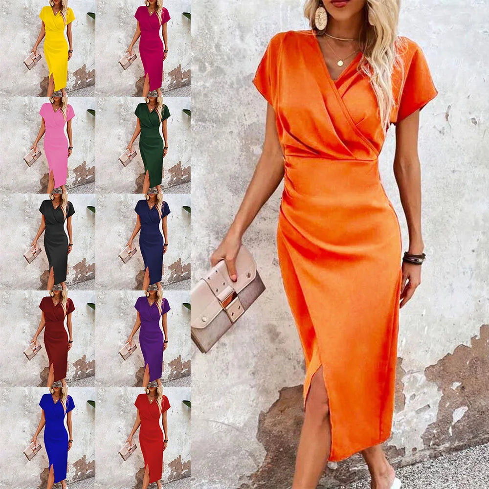 Ana Exclusive María Casual Short V Neck Mini Dress for Women Evening Wear Edit