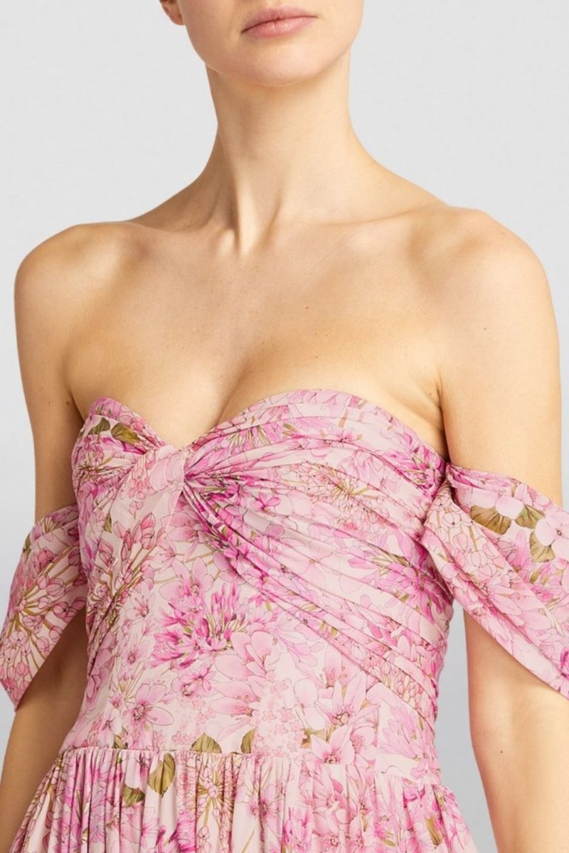Karina Boutique Pleated Midi Dress with Print Collection