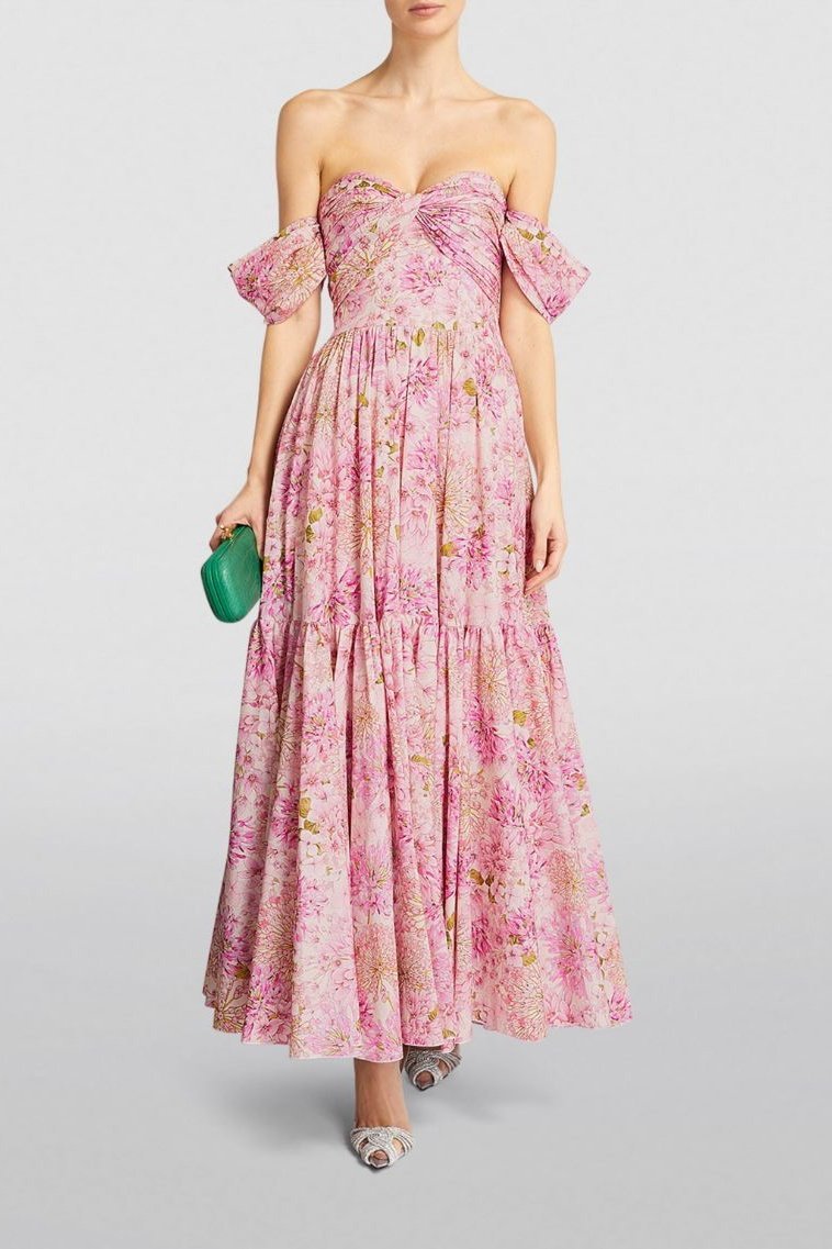 Karina Boutique Pleated Midi Dress with Print Collection