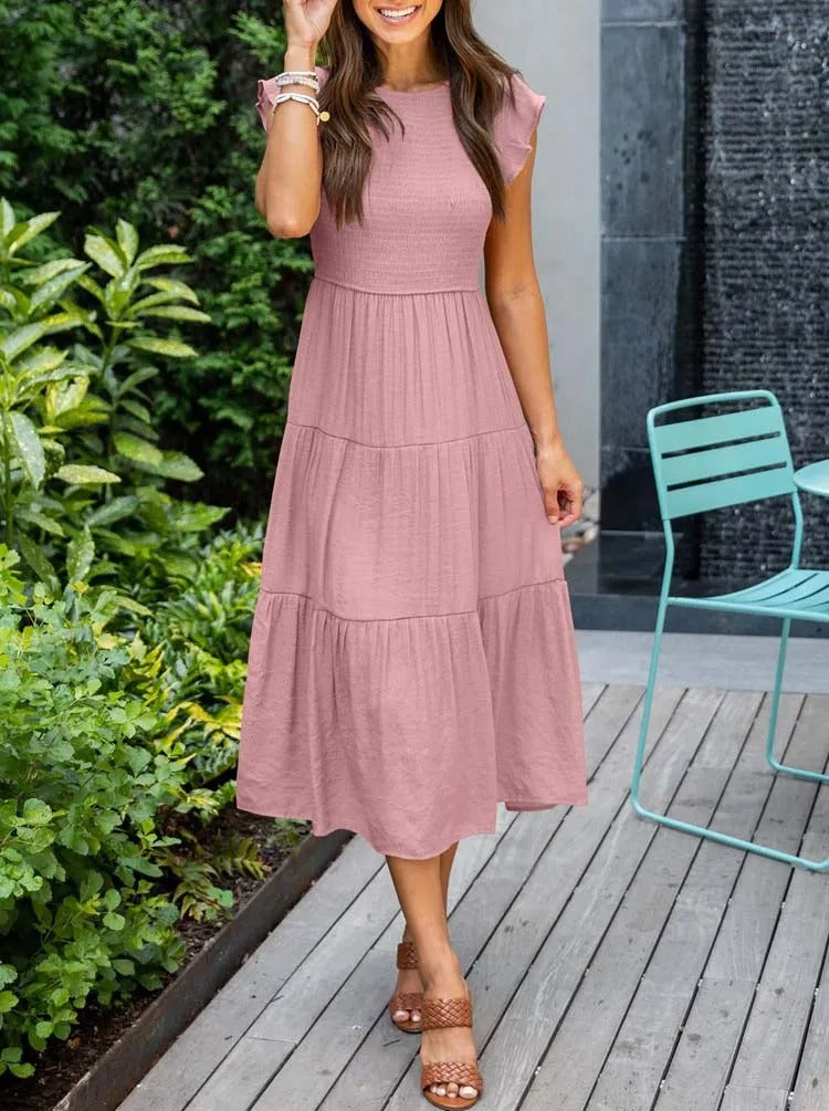 Carolina Effortless Dress Gathered Bust Chic Silhouette Collection