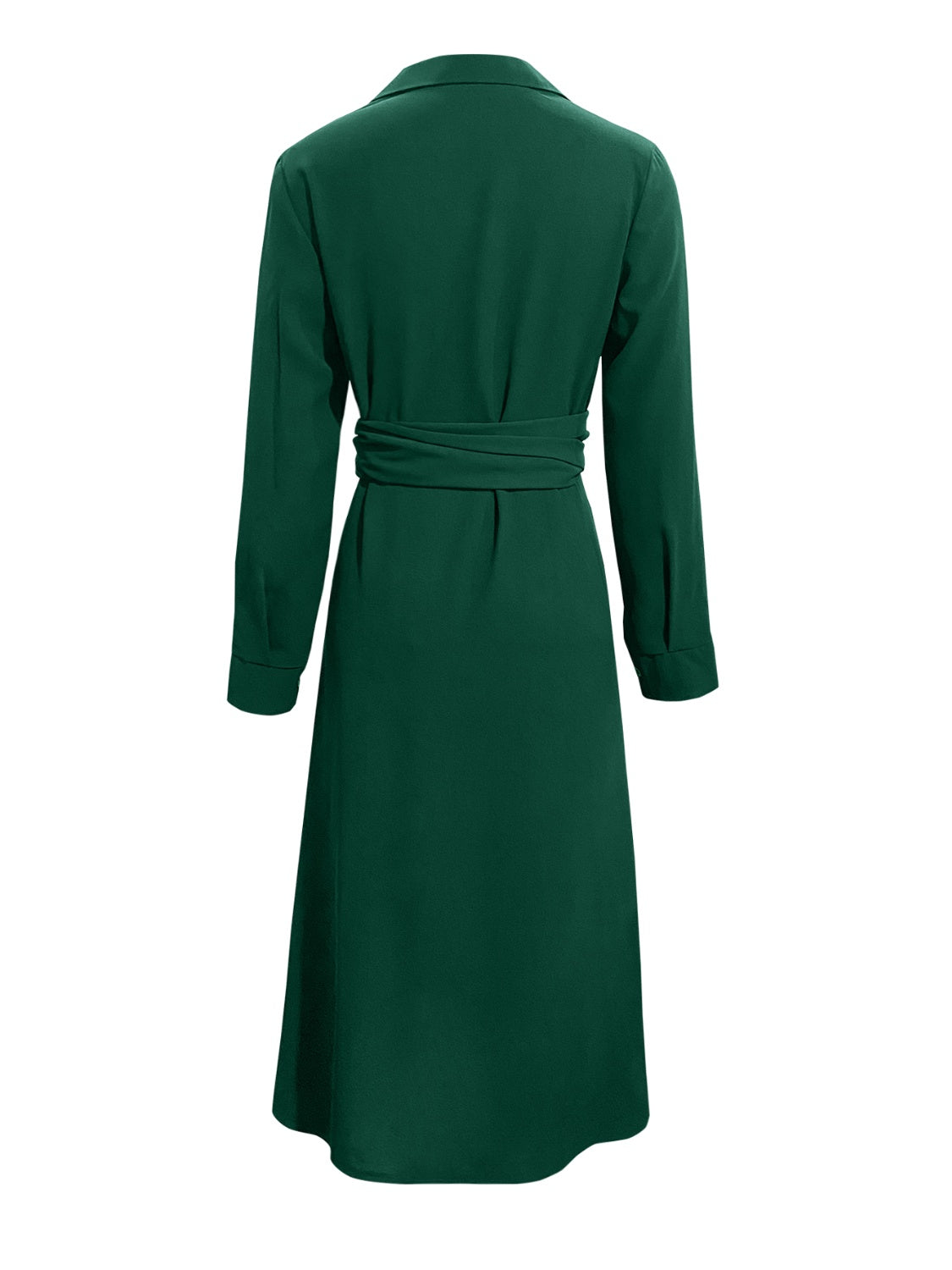 Helga Chic Long Sleeved Dress with a Tie Belt At the Waist Evening Wear Edit