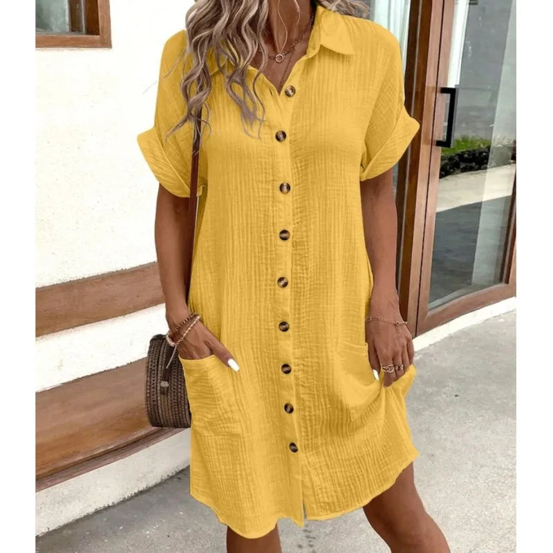 Courtney Exclusive Summer Dress with Collar and Pockets Everyday Luxe Edit