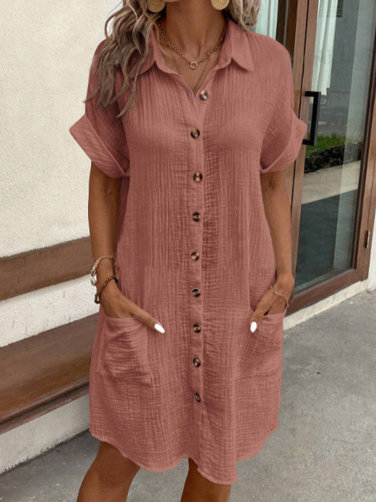 Courtney Exclusive Summer Dress with Collar and Pockets Everyday Luxe Edit