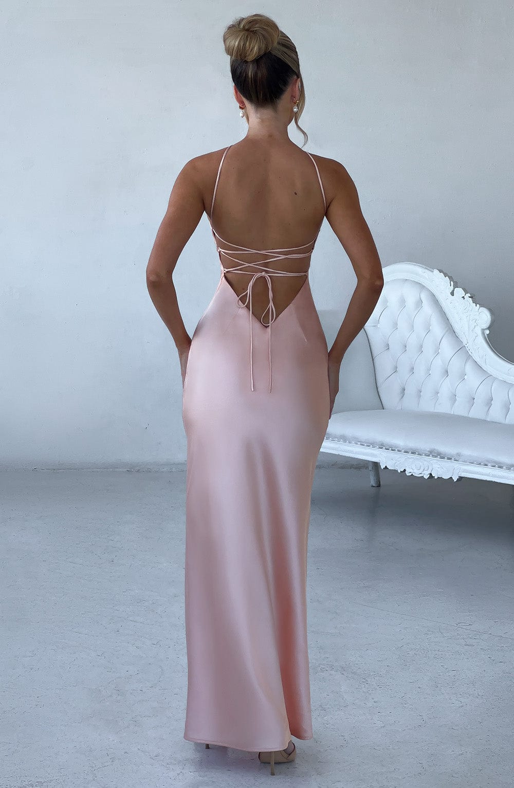 Dayana Exclusive Maxi Dress Peach Evening Wear Edit